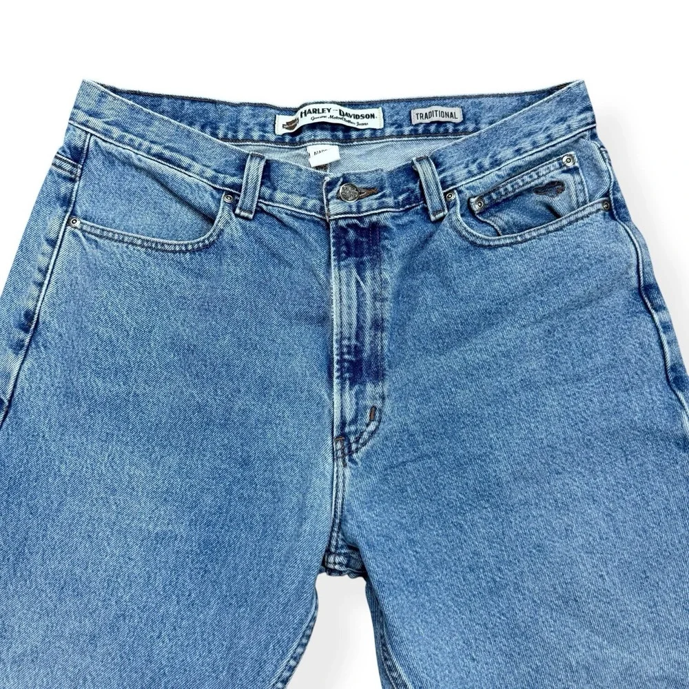 Harley Davidson Jeans Men's 36x30 Light Wash‎ Traditional Denim Biker Motorcycle